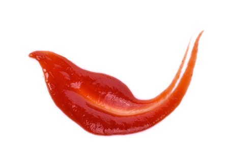 Ketchup isolated on white backgroundの写真素材