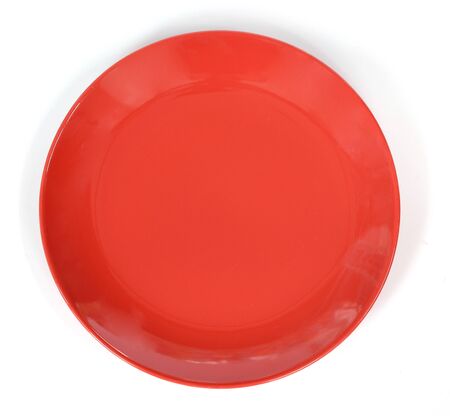 red dish on white backgroundの写真素材