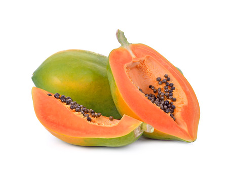 papaya isolated on a white backgroundの写真素材