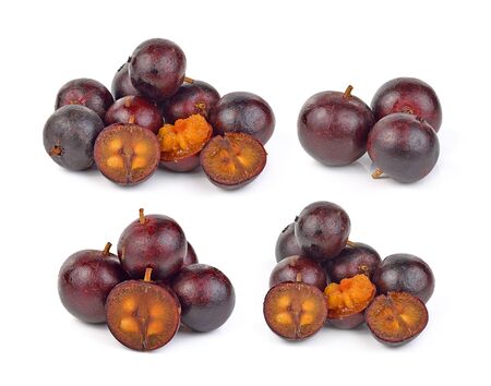 Flacourtia fruit on white backgroundの写真素材