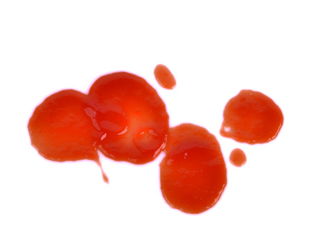 Tomato sauce on white backgroundの写真素材