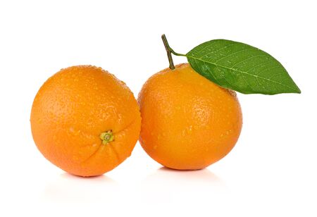 Orange fruit isolated on white backgroundの写真素材