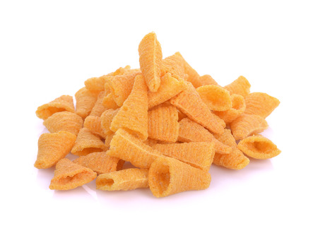 corn snacks on a white backgroundの写真素材