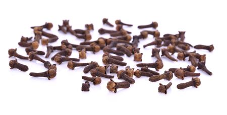 dry cloves on white backgroundの写真素材