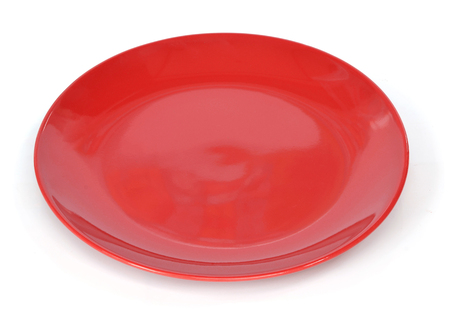 red dish on white backgroundの写真素材