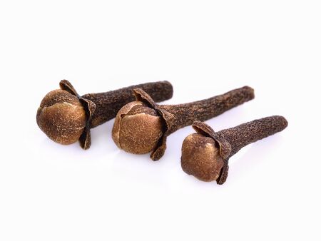 dry cloves  isolated on white backgroundの写真素材