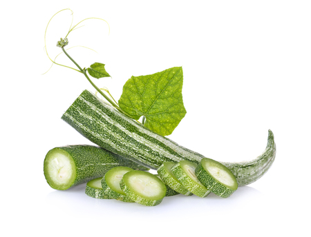 Snake gourd over white backgroundの写真素材
