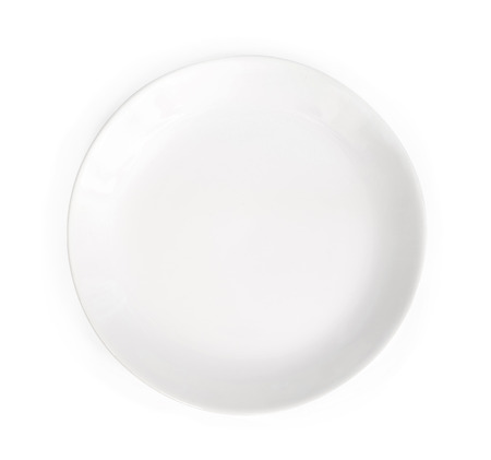 empty plate on white backgroundの写真素材