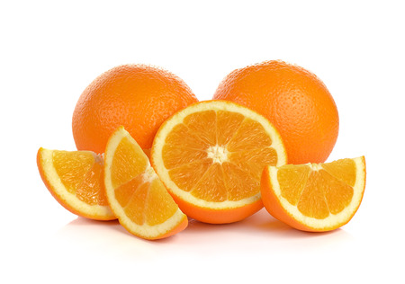 Orange fruit isolated on white backgroundの写真素材