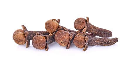 dry cloves on white backgroundの写真素材