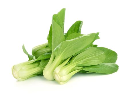 Bok choy (chinese cabbage) isolated on whiteの写真素材