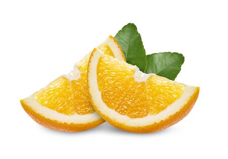 orange slice on white backgroundの写真素材