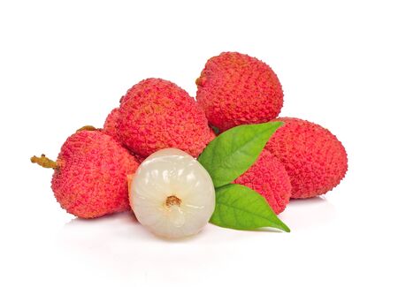 lychee isolated on white backgroundの写真素材