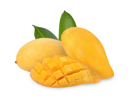 mango isolated on white backgroundの写真素材
