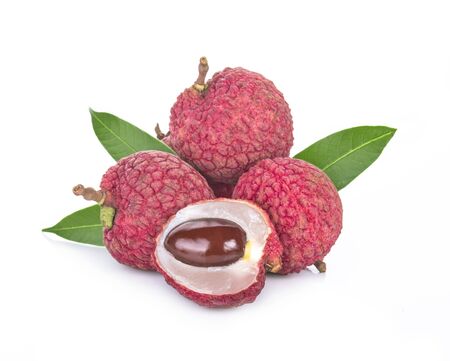 lychee isolated on white backgroundの写真素材
