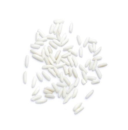 rice  on white background,top viewの写真素材