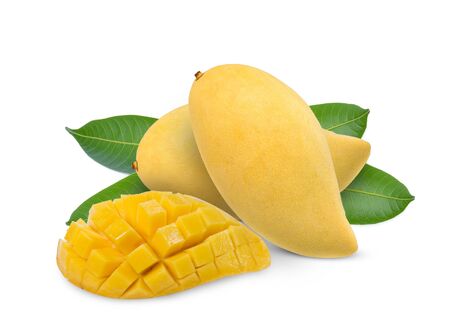 mango isolated on white backgroundの写真素材