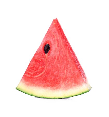 Slice of watermelon on white backgroundの写真素材