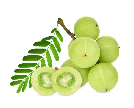 Indian gooseberry isolated on white backgroundの写真素材
