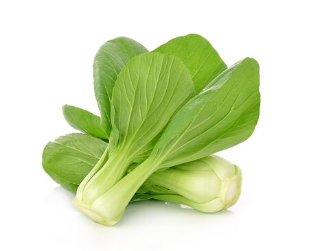 Bok choy (chinese cabbage) isolated on whiteの写真素材