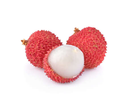 Litchi isolated on white background.の写真素材