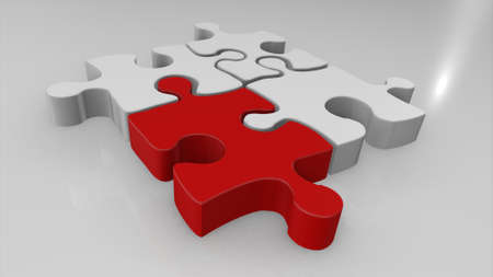 3D Puzzle white, blackの写真素材