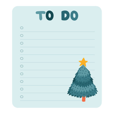 Cute scrapbook templates for planner (notes, to do, to buy and other) with illustrations about Christmas, New year, winter. With printable, editable illustrations. For school and university scheduleのイラスト素材