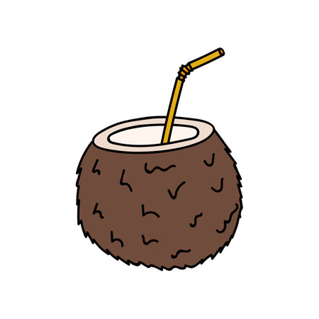 Cute hand drawn clipart summer cocktail for hot weatherのイラスト素材