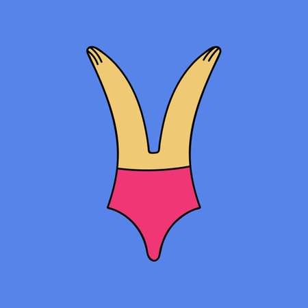 Cute clipart vector summer swimsuit for women and girls for swim in the pool, sea, oceanのイラスト素材