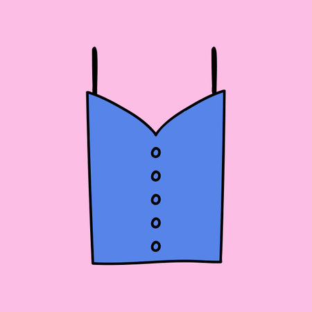 Vector hand drawn clipart of summer top, t-shirt for the hot days, holiday, vacation in the city, town and by the beachのイラスト素材