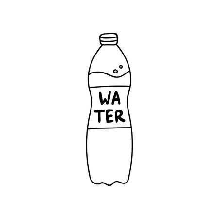 Cute hand drawn doodle water for hot weatherのイラスト素材