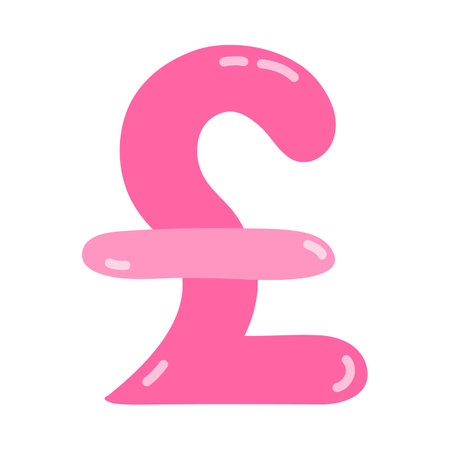 Cute and bright sign of dollar. international currency symbol. Coins sign of different countries. Vector illustration in naive hand drawn style isolated on background. Money and finance concept.のイラスト素材