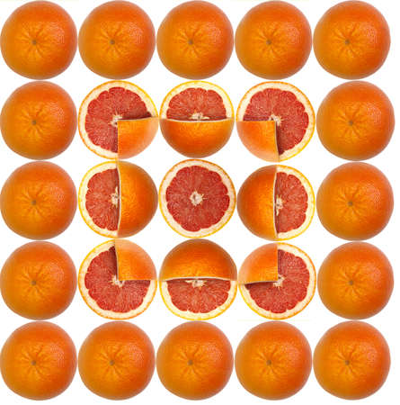 pattern of grapefruit on white backgroundの写真素材