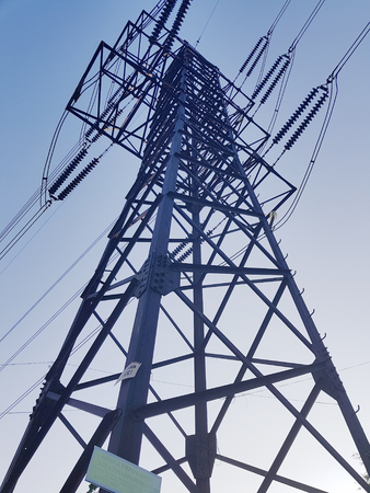power line towers, industrialの写真素材