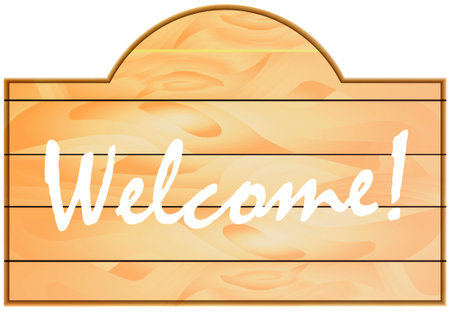 vector wooden plaque with wellcomeのイラスト素材