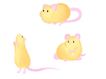 Ilustración de Three cute vector mouse - Imagen libre de derechos