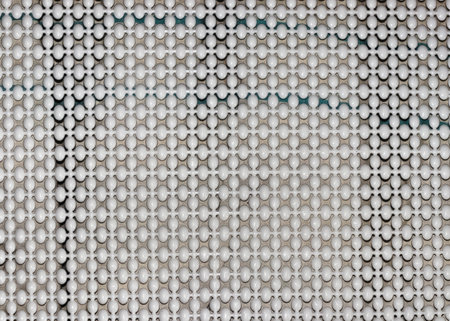 plastic panel with white convex geometric elements, decorative plastic fence elements