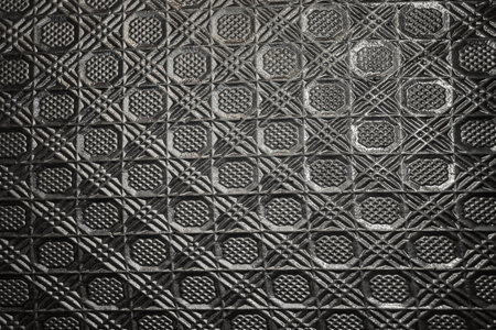 Metal texture background. Floor surface. Black and white. Close up.