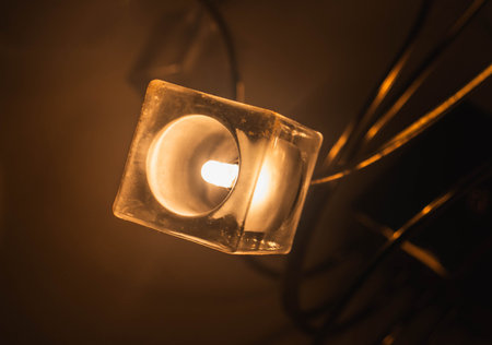 Candle light in the dark,selective focus