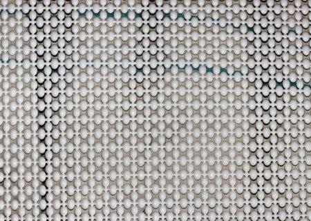 plastic panel with white convex geometric elements, decorative plastic fence elementsの写真素材