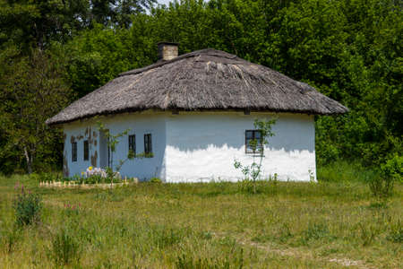 Kiev, Ukraine - May, 2017: Museum of Architecture in Pirogovo. The ancient buildings in which the Ukrainians lived.のeditorial素材