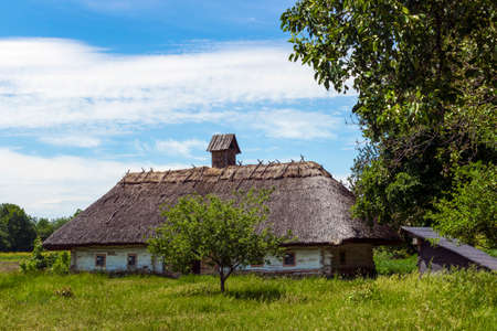 Kiev, Ukraine - May, 2017: Museum of Architecture in Pirogovo. The ancient buildings in which the Ukrainians lived.のeditorial素材
