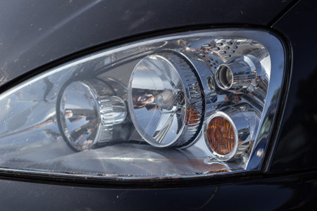 Right front headlight of the car.の写真素材