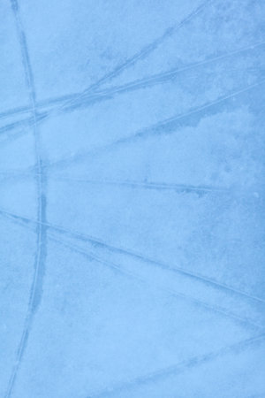Empty ice rink with skate marks after the session outdoor.の写真素材