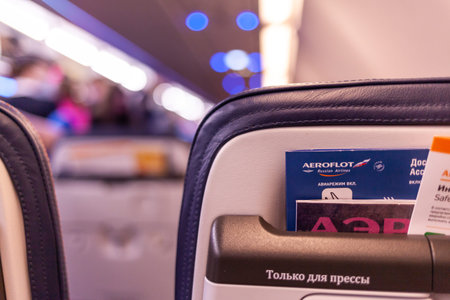 emerovo, Russia. April 1, 2022. the interior of the aircraft cabin