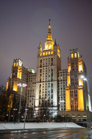 Stalins skyscrapers. City buildings, residential buildingsのeditorial素材