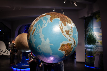 MOSCOW - November 29, 2022. Layout of the planet Earth. The Moscow Planetarium is one of the largest in the world and the oldest planetarium in Russia. The planetarium opened in 1929のeditorial素材