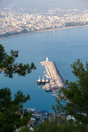Enjoy the stunning view of Alanya from the observation deckの写真素材
