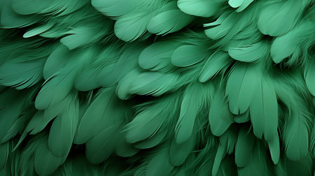 A background of green feathers, texture.Generate Aiの素材