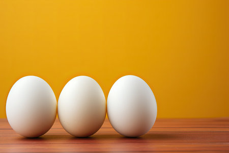 White eggs on a yellow background, Generate Aiの素材
